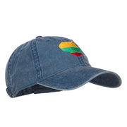 Lithuania Map Flag Embroidered Washed Cap