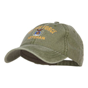 US Air Force Veteran Military Embroidered Washed Cap