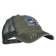 Louisiana State Map Flag Embroidered Low Profile Cotton Mesh Cap