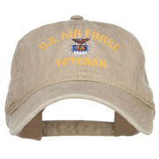 US Air Force Veteran Military Embroidered Washed Cap