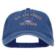 US Air Force Veteran Military Embroidered Washed Cap