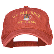 US Air Force Veteran Military Embroidered Washed Cap