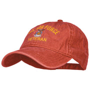 US Air Force Veteran Military Embroidered Washed Cap