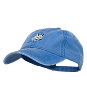 Russian Blue Cat Embroidered Washed Cotton Twill Cap