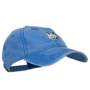 Russian Blue Cat Embroidered Washed Cotton Twill Cap