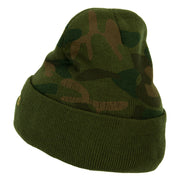 US Coast Guard Logo Embroidered Camo Long Beanie