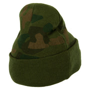 US Coast Guard Logo Embroidered Camo Long Beanie