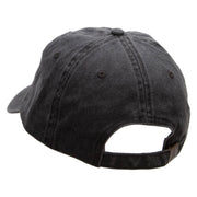 Man Sunset Fishing Embroidered Pigment Dyed Wash Cap - Black OSFM