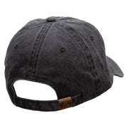 Man Sunset Fishing Embroidered Pigment Dyed Wash Cap - Black OSFM