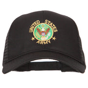 US Army Circle Symbol Embroidered Solid Cotton Mesh Pro Cap