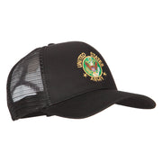 US Army Circle Symbol Embroidered Solid Cotton Mesh Pro Cap