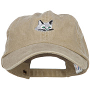 Russian Blue Cat Embroidered Washed Cotton Twill Cap