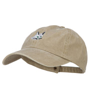 Russian Blue Cat Embroidered Washed Cotton Twill Cap