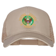 US Army Circle Symbol Embroidered Solid Cotton Mesh Pro Cap