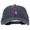 United Kingdom Flag Map Embroidered Washed Cotton Twill Cap