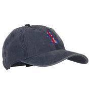 United Kingdom Flag Map Embroidered Washed Cotton Twill Cap