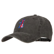 United Kingdom Flag Map Embroidered Washed Cotton Twill Cap