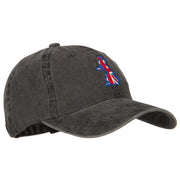 United Kingdom Flag Map Embroidered Washed Cotton Twill Cap