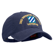 U.S. Army 3rd Infantry Division Embroidered Washed Solid Pigment Dyed Cotton Twill Brass Buckle Cap - Navy OSFM