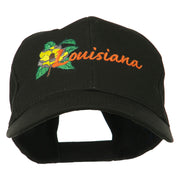 USA State Louisiana Flower Embroidered Low Profile Cap