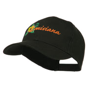 USA State Louisiana Flower Embroidered Low Profile Cap