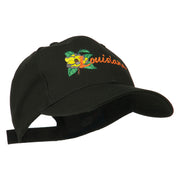 USA State Louisiana Flower Embroidered Low Profile Cap