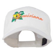 USA State Louisiana Flower Embroidered Low Profile Cap