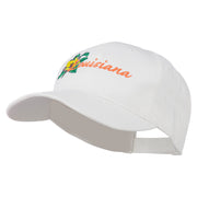 USA State Louisiana Flower Embroidered Low Profile Cap