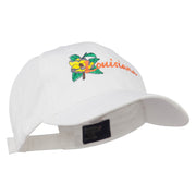 USA State Louisiana Flower Embroidered Low Profile Cap