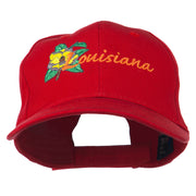 USA State Louisiana Flower Embroidered Low Profile Cap