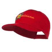 USA State Louisiana Flower Embroidered Low Profile Cap