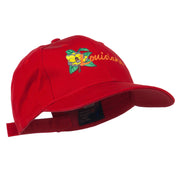 USA State Louisiana Flower Embroidered Low Profile Cap