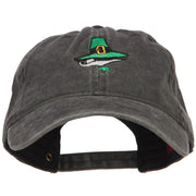 Leprechaun Hat Embroidered Washed Cotton Cap