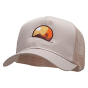 Desert Scenery Embroidered Solid Cotton Twill Mesh Prostyle Cap - Khaki OSFM