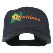 USA State Louisiana Flower Embroidered Low Profile Cap