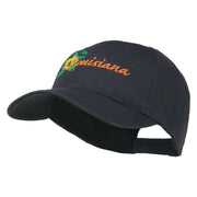 USA State Louisiana Flower Embroidered Low Profile Cap