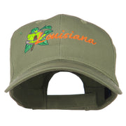 USA State Louisiana Flower Embroidered Low Profile Cap