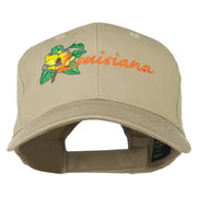 USA State Louisiana Flower Embroidered Low Profile Cap