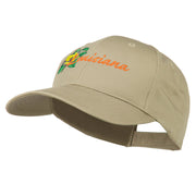 USA State Louisiana Flower Embroidered Low Profile Cap