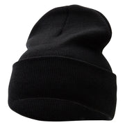 12 Inch Solid Knit Cuff Long Beanie