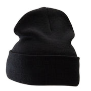 12 Inch Solid Knit Cuff Long Beanie