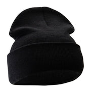 12 Inch Solid Knit Cuff Long Beanie