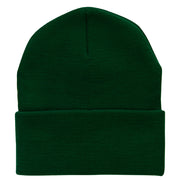 12 Inch Solid Knit Cuff Long Beanie