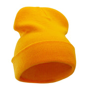 12 Inch Solid Knit Cuff Long Beanie