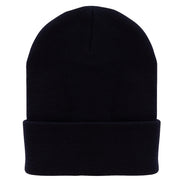 12 Inch Solid Knit Cuff Long Beanie