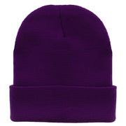 12 Inch Solid Knit Cuff Long Beanie