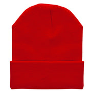 12 Inch Solid Knit Cuff Long Beanie