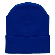 12 Inch Solid Knit Cuff Long Beanie