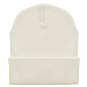 12 Inch Solid Knit Cuff Long Beanie