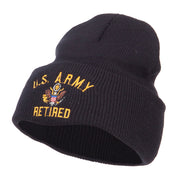 US Army Retired Military Embroidered Long Beanie